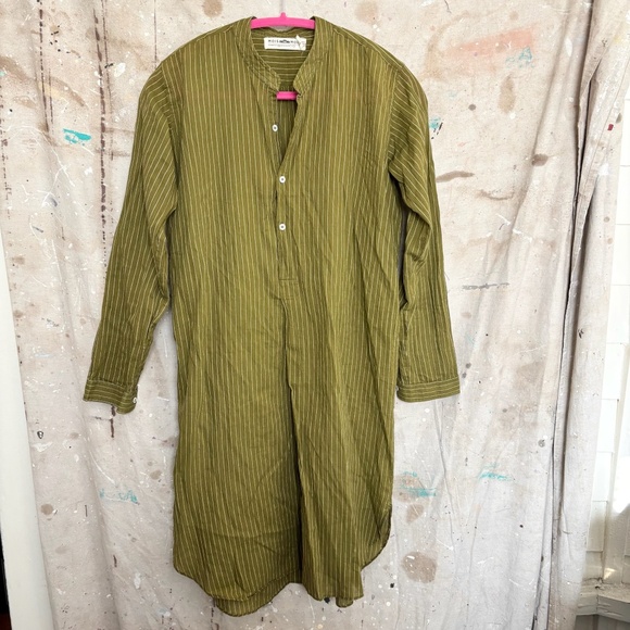 Moismont Caftan Kaki Stripe Dress - Picture 4 of 7